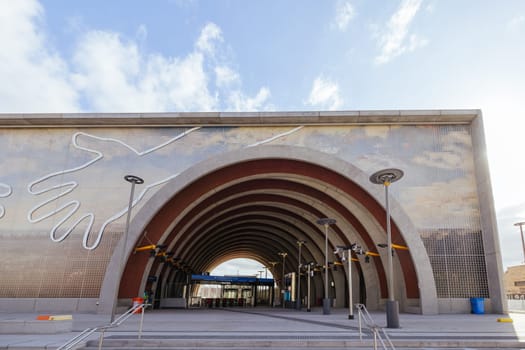 MELBOURNE, AUSTRALIA - AUGUST 18: Arden Station built as part of the Metro Tunnel project is completed and in testing phase before opening. Located in North Melbourne, Victoria, Australia and taken on August 18th 2024