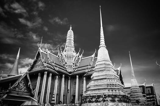 The Wat Phra Kaew, Temple of the Emerald Buddha, full official name Wat Phra Si Rattana Satsadaram, is regarded as the most sacred Buddhist temple (wat) in Bangkok, Thailand.