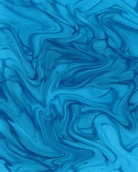 The texture of blue liquid marble. Blue shiny pattern with natural stone texture. Design of backgrounds, banners, flyers, invitations, postcards, packaging