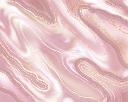 Elegant marble texture. Rose gold liquid shiny texture. High quality illustration