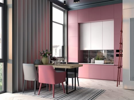 modern living room interior. 3d rendering