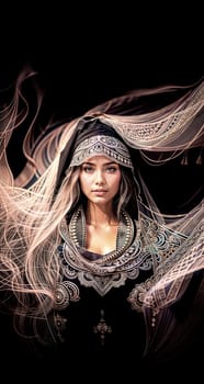 Girl in black clothes in Gothic style. Generative AI