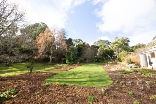 BLACKWOOD, AUSTRALIA - JULY 28 2024: The Garden of St Erth plant nursery on a cool late winter morning in Blackwood, Victoria, Australia