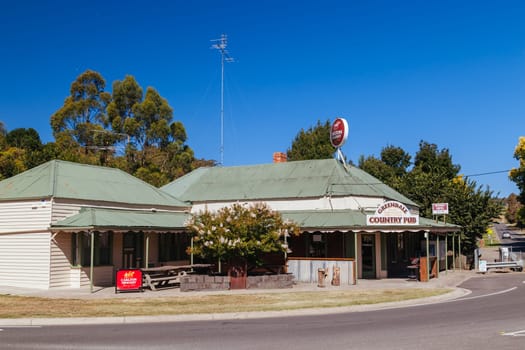 GREENDALE, AUSTRALIA - FEBRUARY 02, 2024: Greendale Country Pub on a cool summer's day in Victoria, Australia