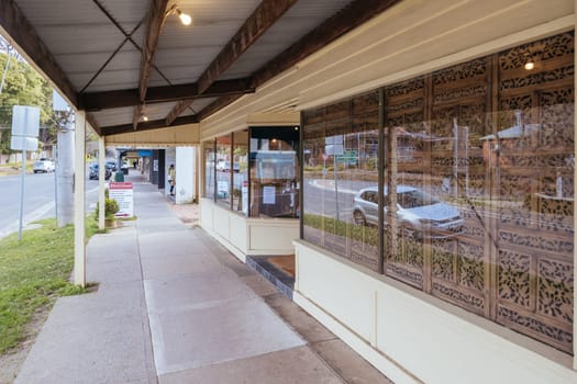 OLINDA, AUSTRALIA - AUGUST 15 2024: The quaint tourist country town of Olinda in the Dandenong Ranges on a quiet winter's afternoon in Victoria, Australia