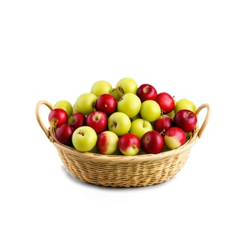 Crab apples small and round with a bright red or yellow green color arranged in. Food isolated on transparent background