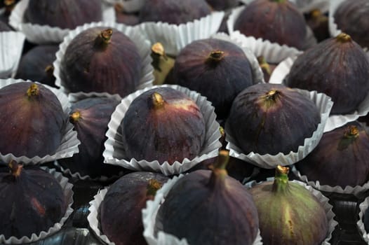 Tasty organic figs at fruit and vegetable market
