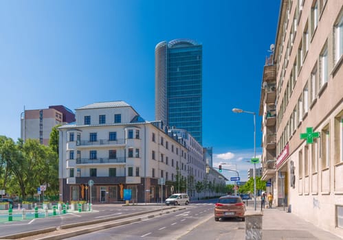 Bratislava, Slovakia - 12 May 2024: A street in the central part of Bratislava