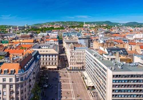 Cityscape of Budapest, Hungary. A panoramic view from St. Stephen's Basilica