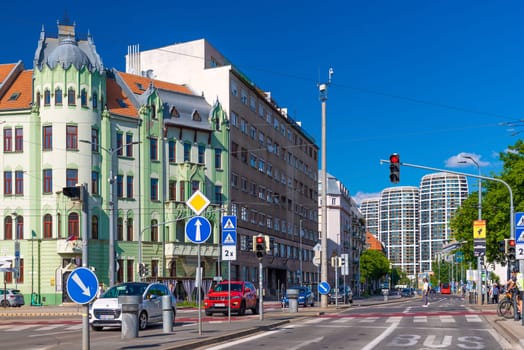 Bratislava, Slovakia - 12 May 2024: View of Dostoevsky Street, one of the main streets of the city