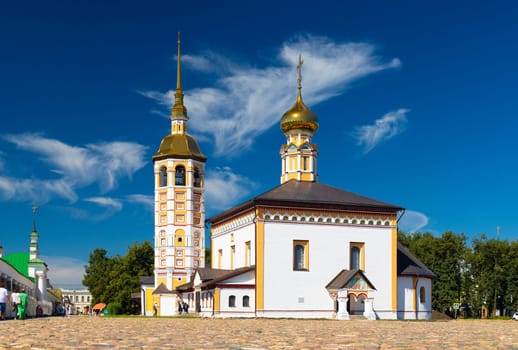Suzdal, Russia - 8 July 2024: View of Kazan church in an ancient Russian town. The Golden Ring of Russia