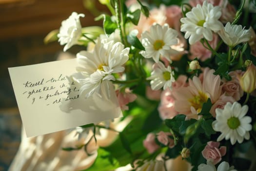 Personalized Handwritten Notecard on Sympathy Flowers, Heartfelt Condolences.