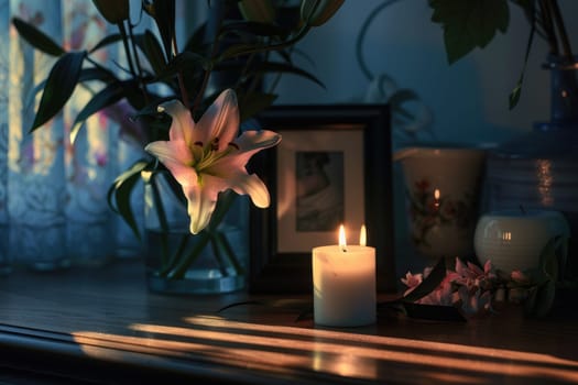 Candlelight Symbolizing Life's Fragility and Cherished Memories, Illuminating Memories.