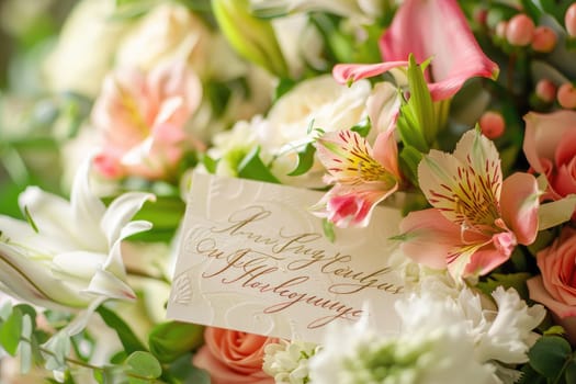 Personalized Handwritten Notecard on Sympathy Flowers, Heartfelt Condolences.