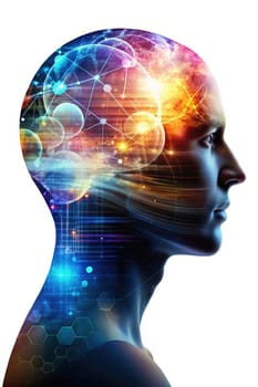 Layers of the Mind. A Visual Exploration. Captures a multi-layered silhouette of a human head profile, symbolizing the depth and complexity of mental processes. Perfect for projects related to psychology, identity, and cognitive science.