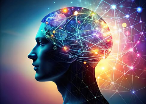 Layers of the Mind. A Visual Exploration. Captures a multi-layered silhouette of a human head profile, symbolizing the depth and complexity of mental processes. Perfect for projects related to psychology, identity, and cognitive science.