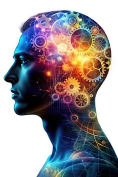 Layers of the Mind. A Visual Exploration. Captures a multi-layered silhouette of a human head profile, symbolizing the depth and complexity of mental processes. Perfect for projects related to psychology, identity, and cognitive science.