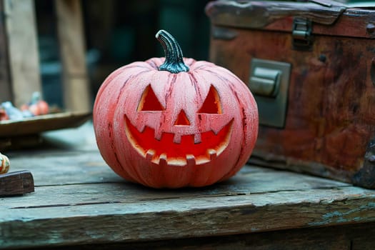 Halloween pumpkin in shabby chic style.