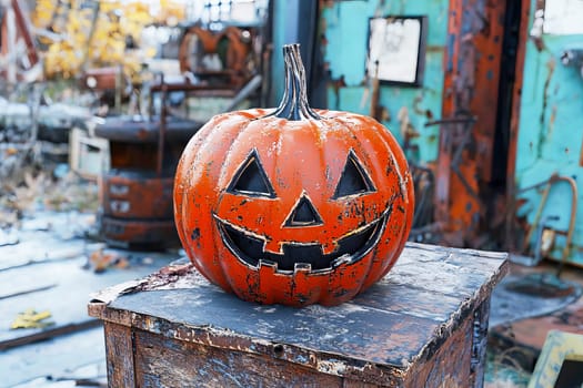 Halloween pumpkin in shabby chic style.