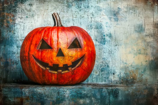 Halloween pumpkin in shabby chic style.