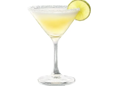 Daiquiri A slender frozen glass is filled with a sweet and tangy blend of white. Drink isolated on transparent background.
