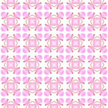 Textile ready interesting print, swimwear fabric, wallpaper, wrapping. Orange excellent boho chic summer design. Watercolor medallion seamless border. Medallion seamless pattern.