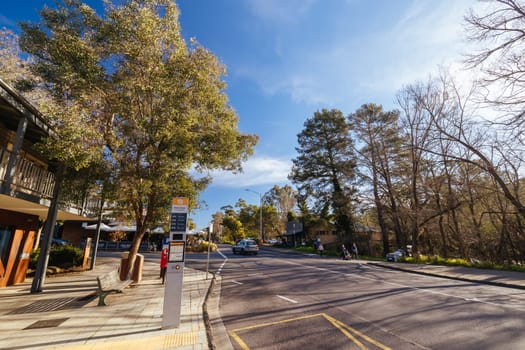 WARRANDYTE, AUSTRALIA - AUGUST 11 2024: The quaint tourist country town of Warrandyte on a winter's day in Victoria, Australia