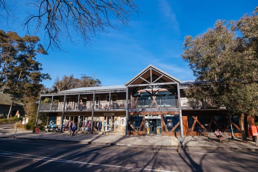 WARRANDYTE, AUSTRALIA - AUGUST 11 2024: The quaint tourist country town of Warrandyte on a winter's day in Victoria, Australia