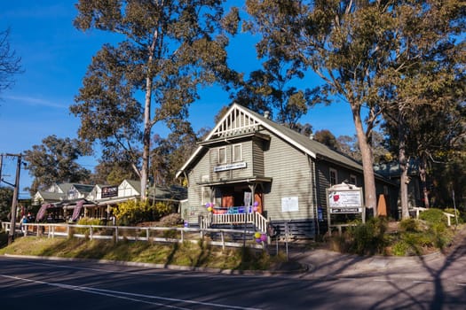 WARRANDYTE, AUSTRALIA - AUGUST 11 2024: The quaint tourist country town of Warrandyte on a winter's day in Victoria, Australia
