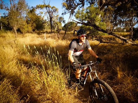 Mountain bike and walking trails along the Yarra River thru Westerfolds Park and Candlebark Park in northern Melbourne in Victoria, Australia