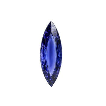 Stone isolated on transparent background. Iolite A deep indigo iolite with a soft surface glow and a dynamic tilt emphasizing.