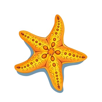 A vivid orange starfish with textured arms is displayed on a smooth surface, showcasing its unique patterns and colors in a natural, serene environment.