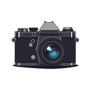 A detailed illustration of a classic camera with a prominent lens, showcasing intricate designs. The image emphasizes retro aesthetics with a modern touch, perfect for photography enthusiasts.