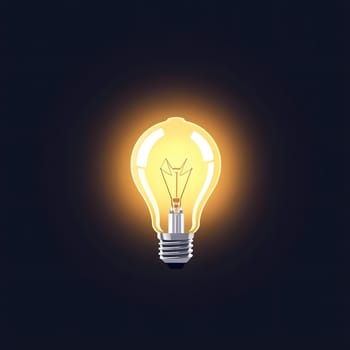 A light bulb emits a warm glow, illuminating the surrounding darkness. The minimalist design highlights the bulb's shape and the texture of its glass, creating a calming effect.