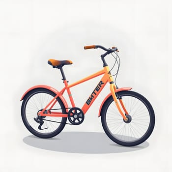 A bright orange bike stands against a white background, highlighting its sleek frame, comfortable seat, and innovative design features, perfect for casual riding or commuting.
