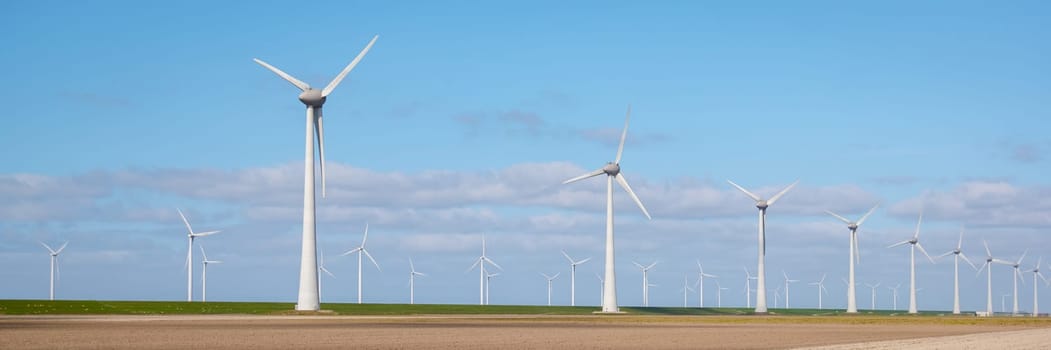 Wind Turbines Windmill Energy Farm in the Netherlands