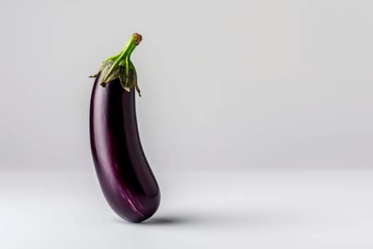 Ripe eggplant on a bright background. Minimalism.