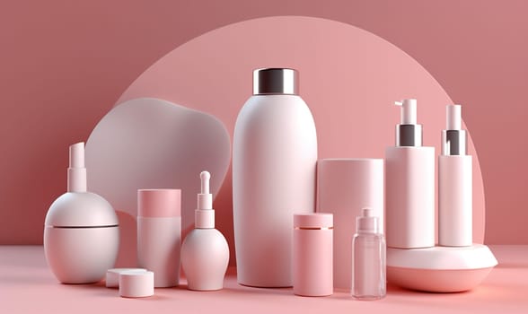 care space brush background soap body layout copy bathroom pastel pink package healthy beauty product cream treatment wellness cosmetology bottle cosmetic template. Generative AI.