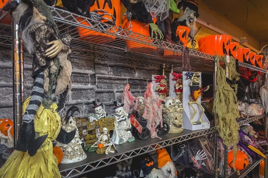 São Paulo Brazil, August 26, 2024. Shop window with Halloween decoration, in a shopping mall in São Paulo.