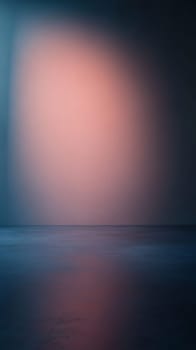 Abstract gradient wall light with reflection on the floor.