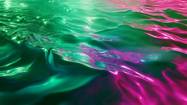 Colorful neon waves, abstract fluid art. Vibrant modern design concept.