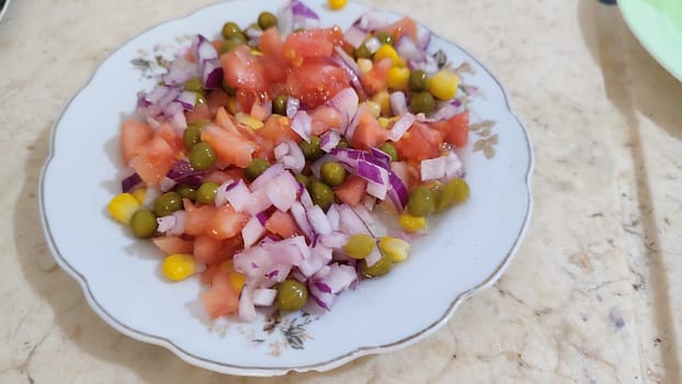 fresh vegetable salad in a plate, healthy food for lunch dinner cooking. High quality photo