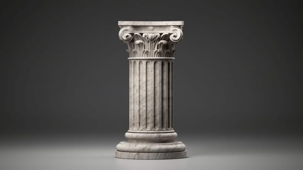 White Column Standing Tall on a Dark, Mysterious Background.