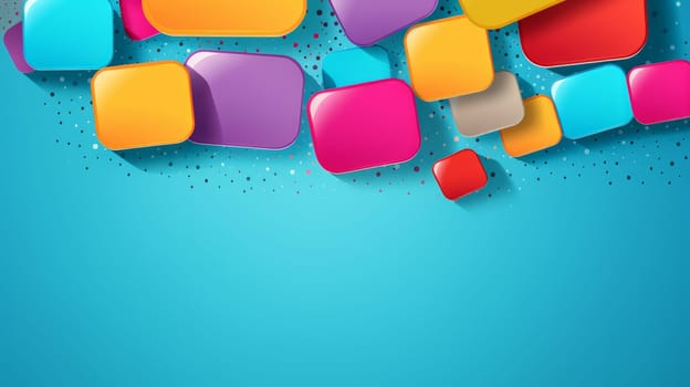 Vibrant Abstract Design with Colorful Squares and Dots.