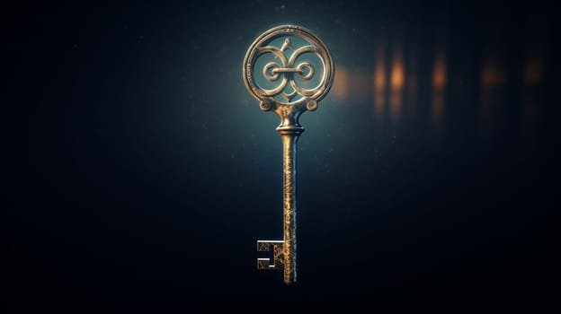 Golden Key with Intricate Design.