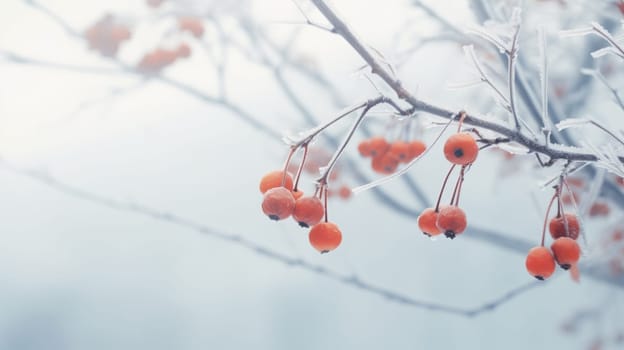 Bunch of Hanging Berries on Tree Branch.