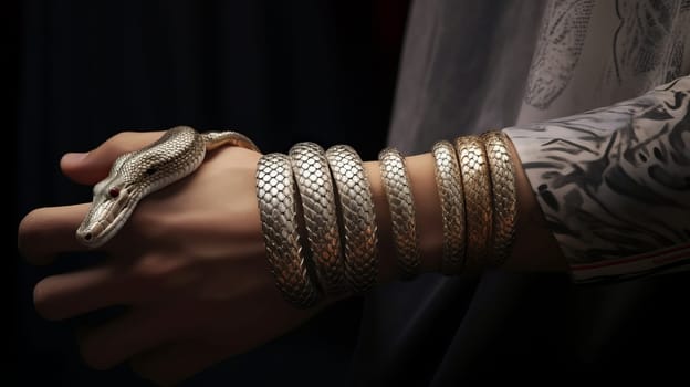 A Stylish Arm Adorned With an Array of Fashionable Bracelets.