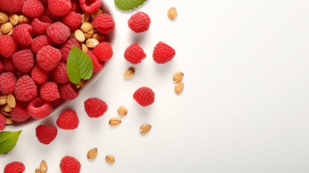 A Delicious Bowl of Colorful Berries and Crunchy Nuts.