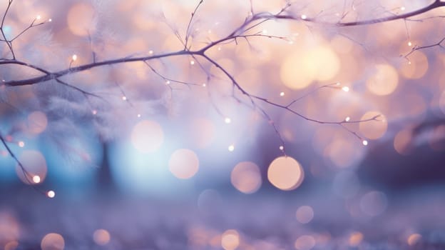 Rain-Drenched Tree Branch in a Dreamy Capture.