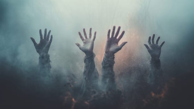 Reaching for the Sky: A Collection of Uplifted Hands.